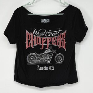 West Coast Choppers Austin TX Graphic‎ Crop Top Black XL Short Sleeve Shirt